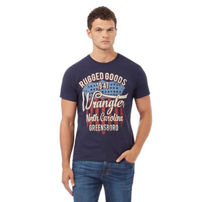 Wrangler Navy 'North Carolina' print t-shirt